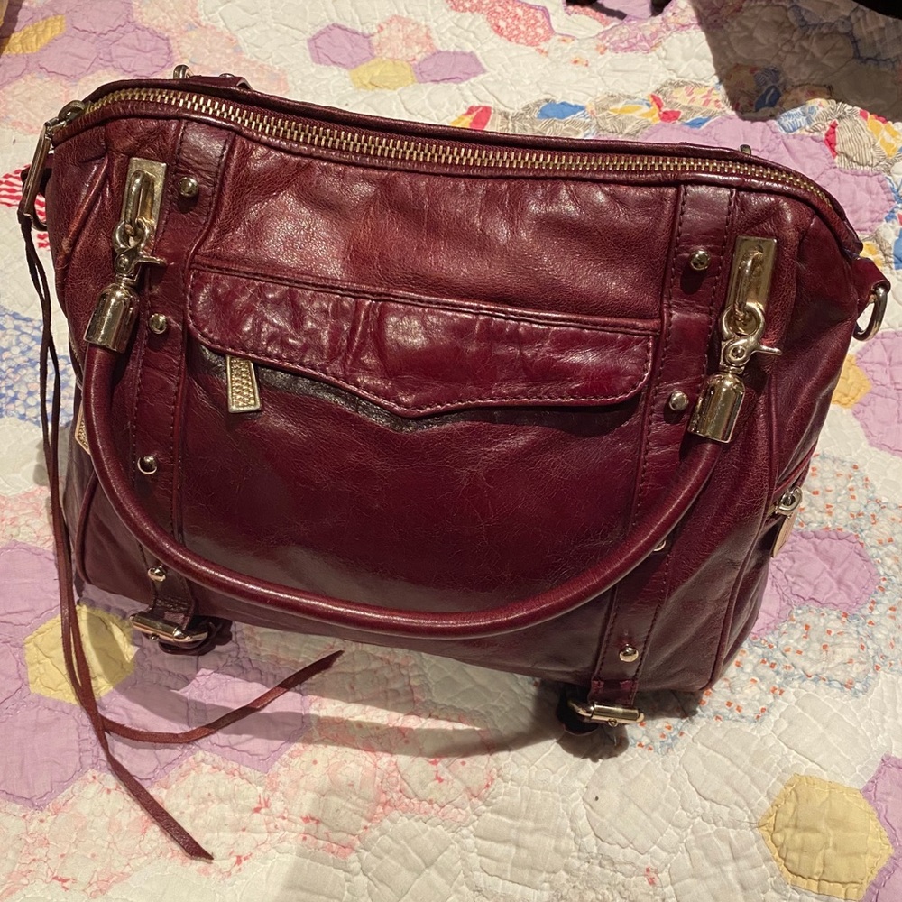 Rebecca Minkoff Burgundy Gold Bag Tassel Zippers